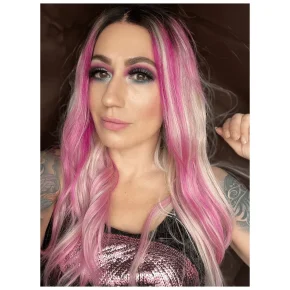 Bombshell boutique client, pink and blonde hair